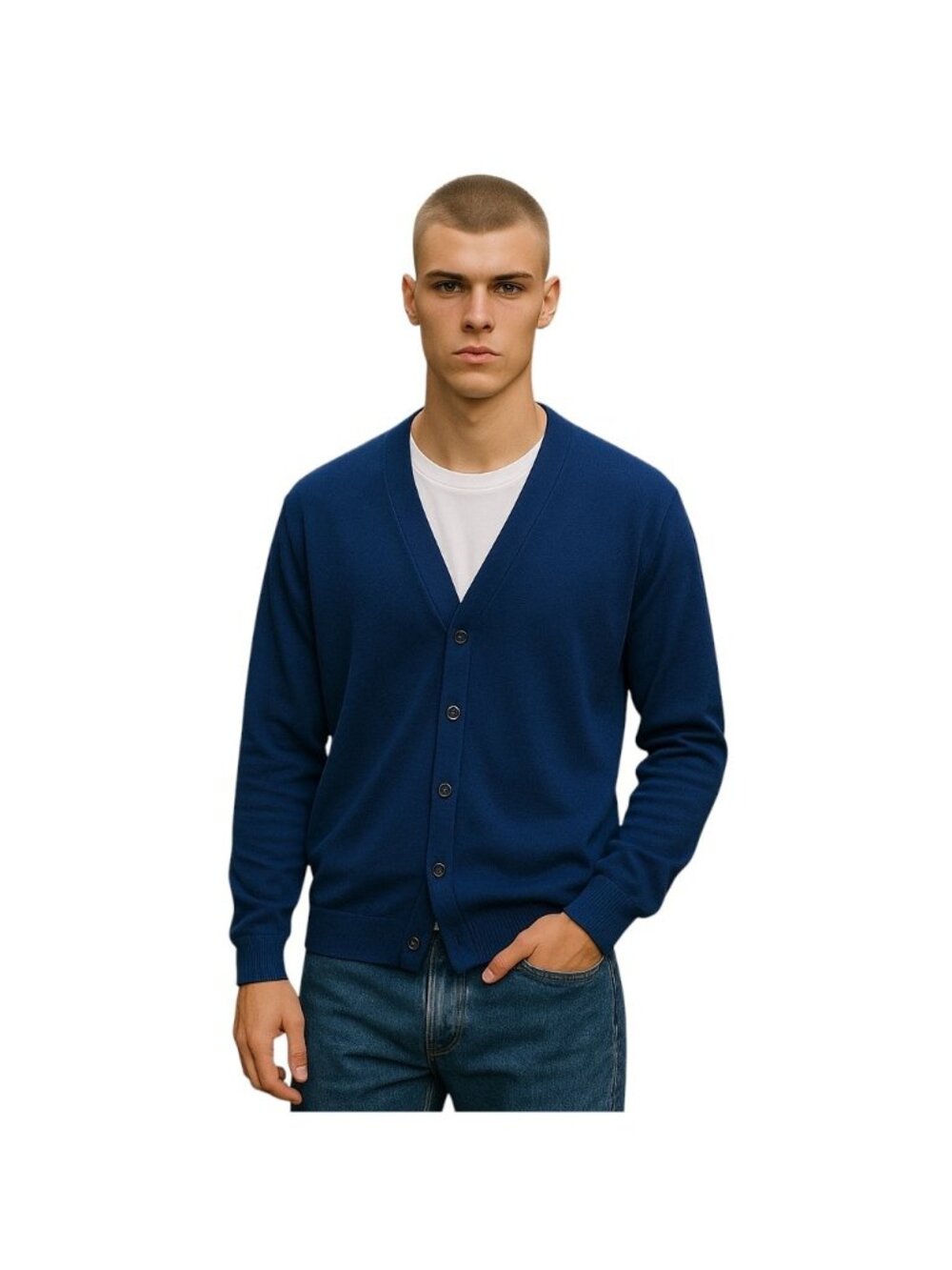 Club Room Mens Classic Cardigan Navy Blue Size L Preppy Academia Spring Casual
